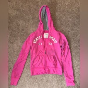 Abercrombie kids pink zip up size L